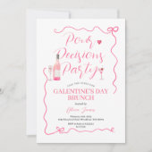 Pour Decision Party Roze Handgetrokken Valentijn P Kaart (Voorkant)
