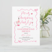 Pour Decision Party Roze Handgetrokken Valentijn P Kaart (Staand voorkant)