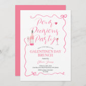 Pour Decision Party Roze Handgetrokken Valentijn P Kaart (Voorkant / Achterkant)