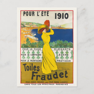 Pour l'ete. Toiles Fraudet Vintage Poster 1910 Briefkaart