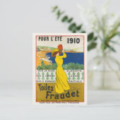 Pour l'ete. Toiles Fraudet Vintage Poster 1910 Briefkaart (Staand voorkant)