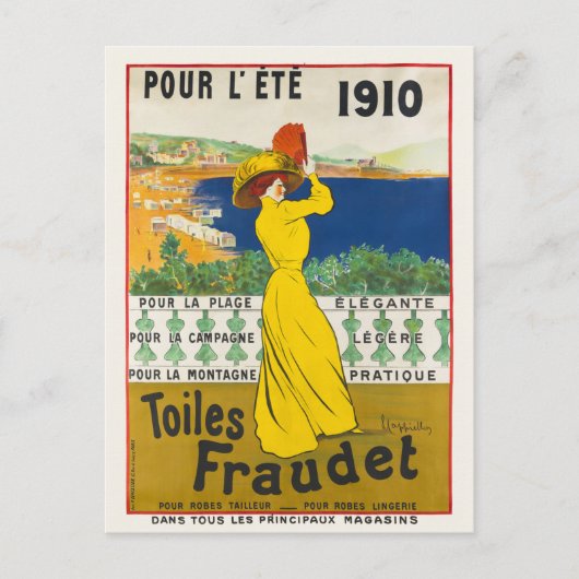 Pour l'ete. Toiles Fraudet Vintage Poster 1910 Briefkaart (Voorkant)