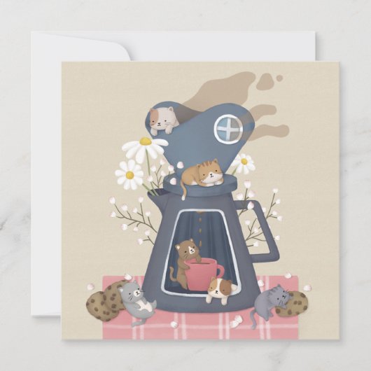 Pour-over Koffie Dripper & Kittens Bedankkaart (Voorkant)