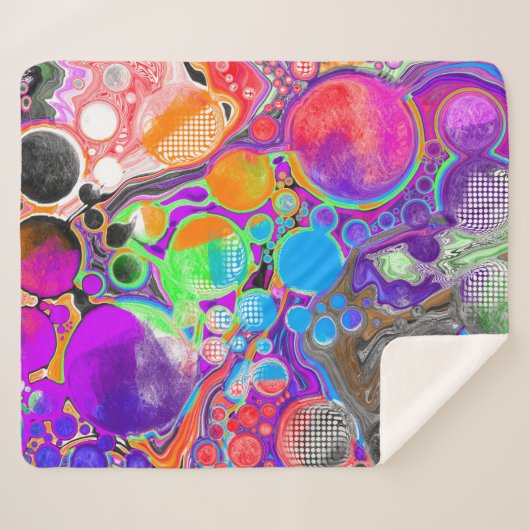 Pour Paint Effect Marmer Digital Art Sherpa Deken (Voorkant (horizontaal))