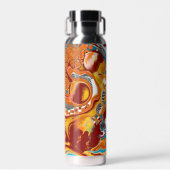 Pour Painting Style Brown en Blue Fluid Art Waterfles (Voorkant)