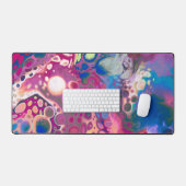Pour Painting Style Fluid Art Paarse en Blauw Bureaumat (Keyboard & Muis)