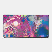 Pour Painting Style Fluid Art Paarse en Blauw Bureaumat (Voorkant)