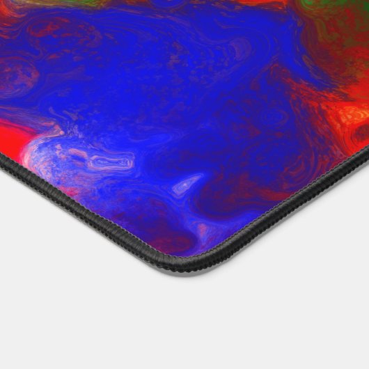 Pour Painting Style Fluid Art Rood en Blauw Bureaumat (Hoek)