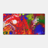 Pour Painting Style Fluid Art Rood en Blauw Bureaumat (Voorkant)