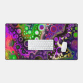 Pour schilderij stijl Fluid Art Paarse, Groen, Zwa Bureaumat (Keyboard & Muis)