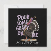 Pour Some Gravy on Me Funny Thanksgiving Shirt Kaart (Voorkant)