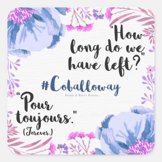 Pour Toujours Vierkante Sticker (Voorkant)