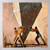 "Pouring Cement Boulder Dam" door Maynard Dixon Poster (Voorkant)