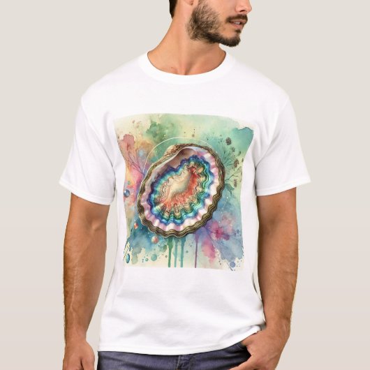Pourtales abalone 170724AREF126 - Watercolor T-shirt (Voorkant)