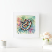 Pourtales abalone 170724AREF126 - Watercolor Vierkante Klok (Huis)