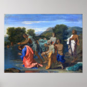 Poussin - Baptisme van Christus Poster (Voorkant)