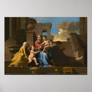 Poussin - de Heilige Familie op straat Poster