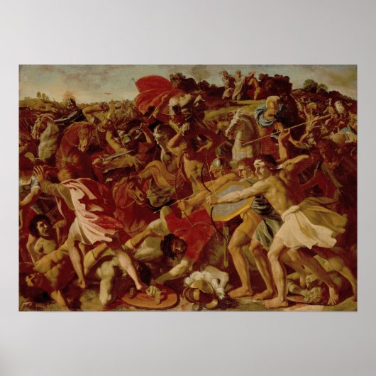Poussin - De Overwinning Van Joshua Over De Amalek Poster (Voorkant)