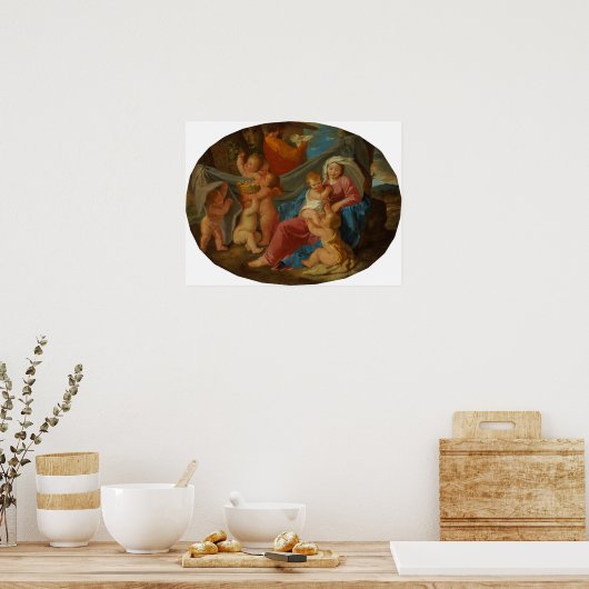 Poussin - de rest van de vlucht naar Egypte Poster (Keuken)