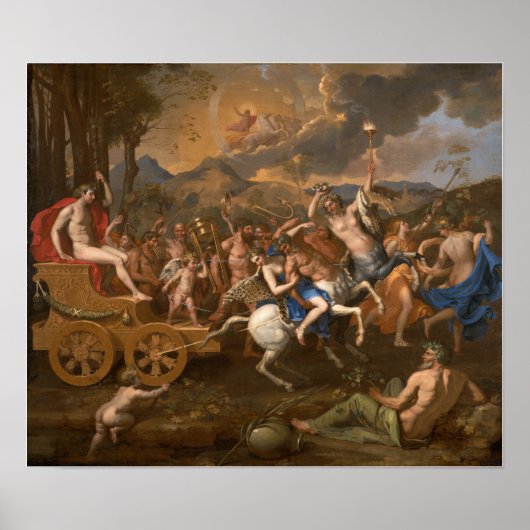 Poussin - de triomf van Bacchus Poster (Voorkant)