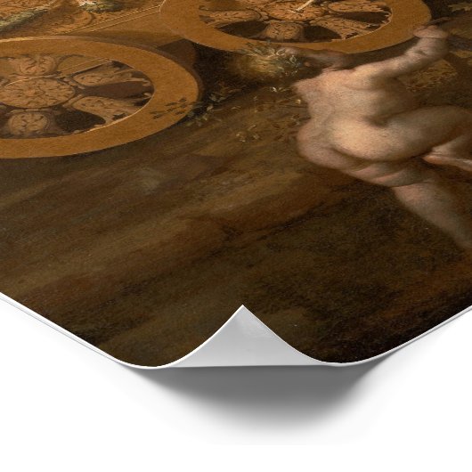 Poussin - de triomf van Bacchus Poster (Hoek)