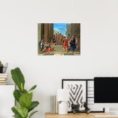 Poussin - heiligen Peter en John die de vlam ... Poster (Thuiskantoor)