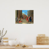 Poussin - heiligen Peter en John die de vlam ... Poster (Keuken)