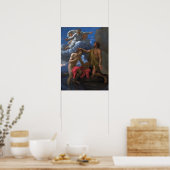 Poussin - Johannes de Doper die Christus doopt Poster (Keuken)
