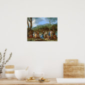 Poussin - Johannes de Doper die doopt in de rivier Poster (Keuken)