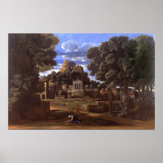 Poussin - Landschap met de as van Phocion Poster (Voorkant)