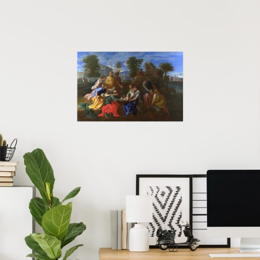 poussin - vinden van moses poster (Thuiskantoor)