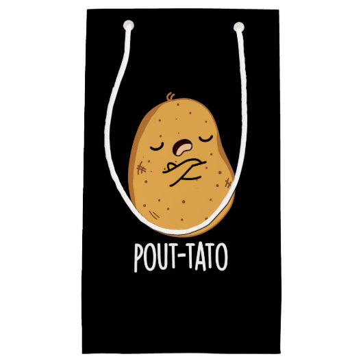 Pout-tato Funny Potato Pun Dark BG Klein Cadeauzakje (Voorkant)