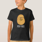 Pout-tato Funny Potato Pun Dark BG T-shirt (Voorkant)