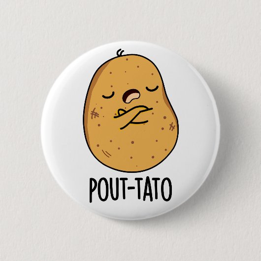 Pout-tato Funny Potato Pun Ronde Button 5,7 Cm (Voorkant)