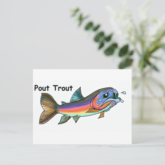 Pout Trout Briefkaart (Staand voorkant)