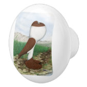 Pouter Pigeon Red Hana Keramische Knop (Rechts)