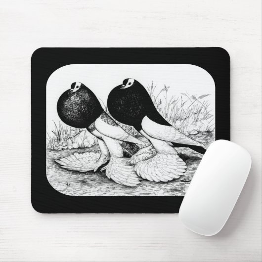 Pouter Pigeons omdraaien Muismat (Met muis)