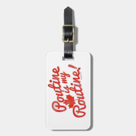 Poutine dat is mijn routine bagagelabel (Voorkant verticaal)