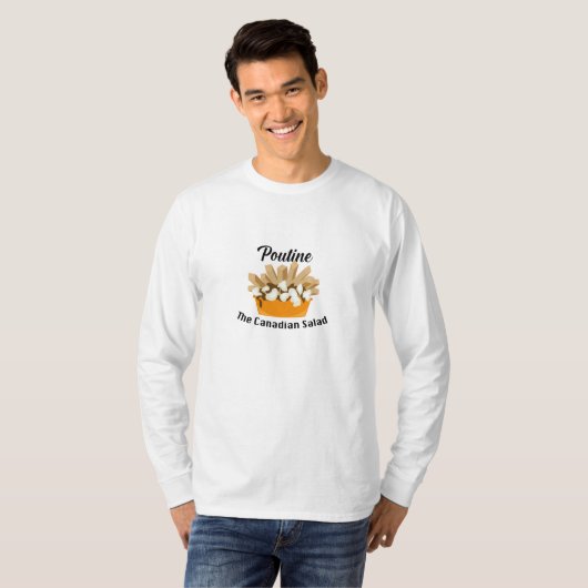 Poutine, de Canadese salade - basic lange mouw T- T-shirt (Voorkant volledig)