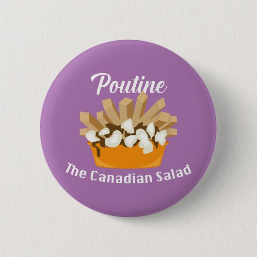 Poutine, de Canadese salade - ronde Button (Voorkant)