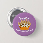 Poutine, de Canadese salade - ronde Button (Voorkant /achterkant)