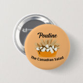 Poutine, de Canadese salade - ronde Button (Voorkant /achterkant)