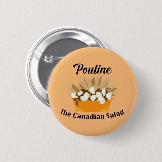 Poutine, de Canadese salade - ronde Button (Voorkant /achterkant)