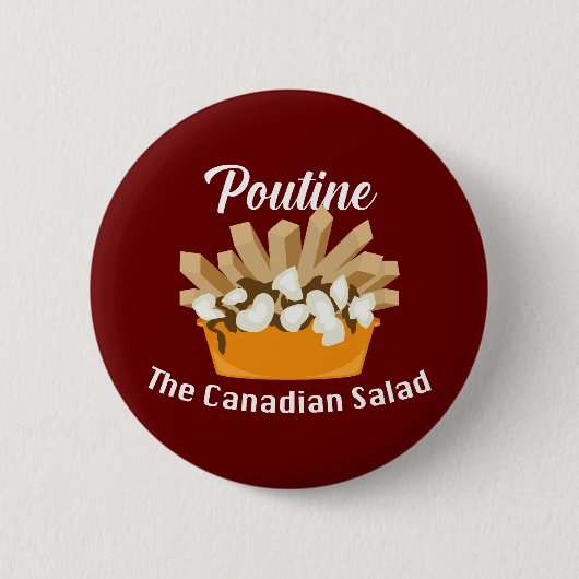Poutine, de Canadese salade - ronde Button (Voorkant)