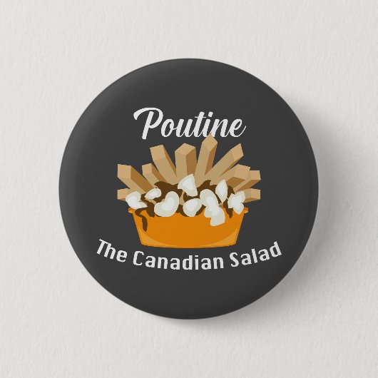 Poutine, de Canadese salade - ronde Button (Voorkant)