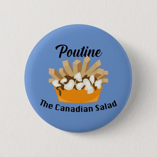 Poutine, de Canadese salade - ronde Button (Voorkant)