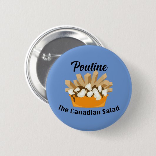 Poutine, de Canadese salade - ronde Button (Voorkant /achterkant)