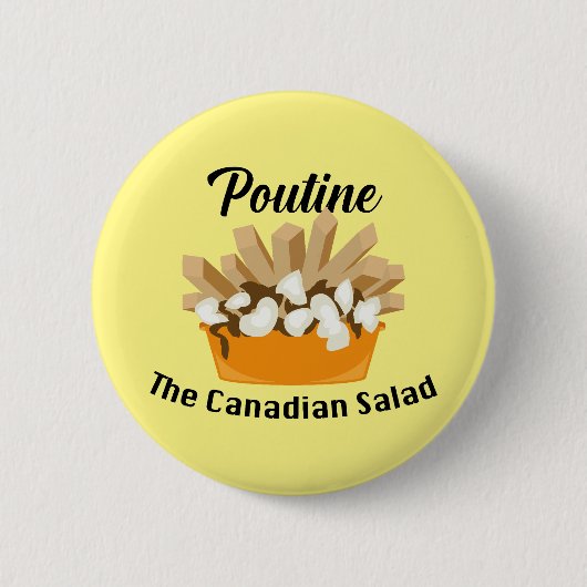 Poutine, de Canadese salade - ronde Button (Voorkant)