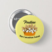Poutine, de Canadese salade - ronde Button (Voorkant /achterkant)