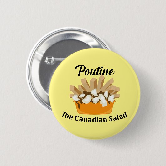 Poutine, de Canadese salade - ronde Button (Voorkant /achterkant)